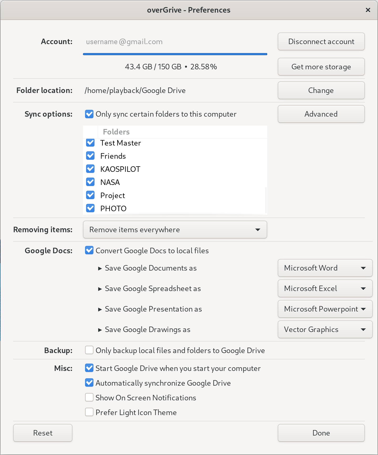 fedora sync folders